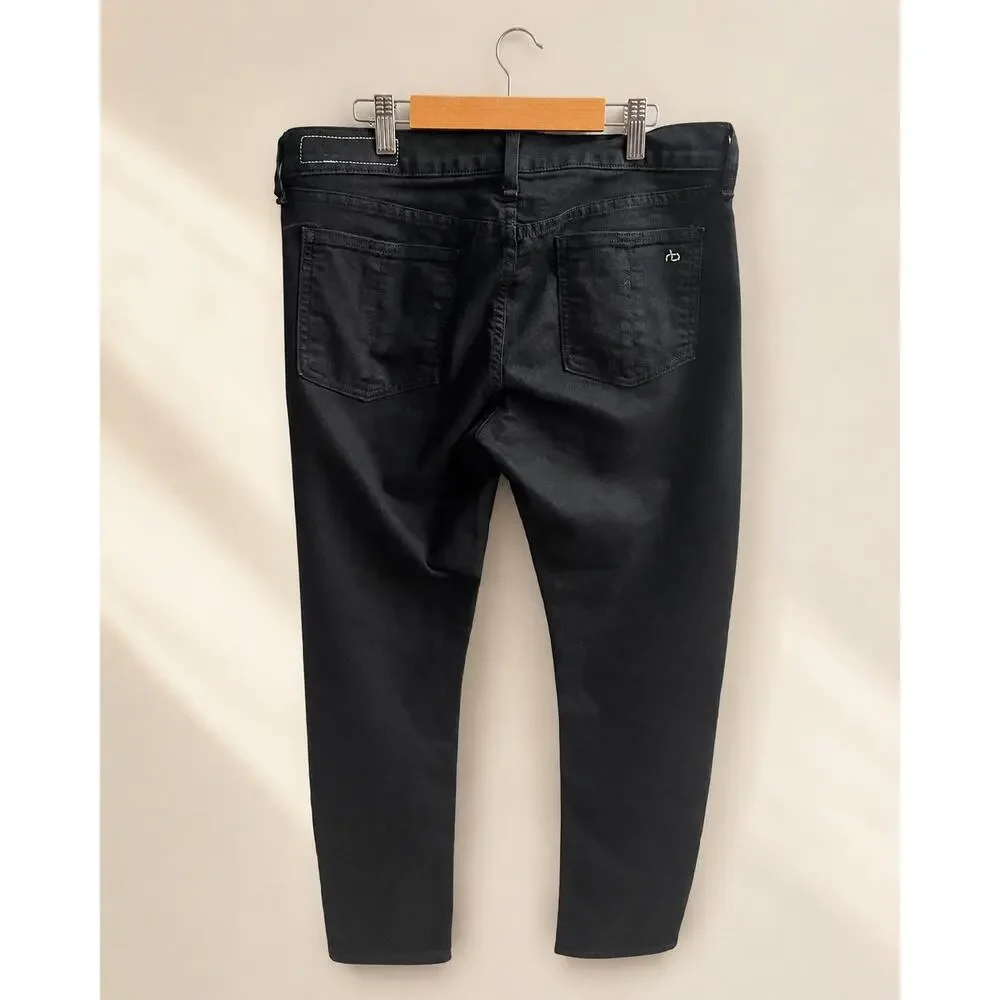 Rag & Bone Black Coated Skinny Jeans capris Women’s 30
